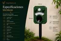 Faunelle® Guardian Solar – Ahuyentador Ultrasónico Solar para Gatos y Pequeños Animales